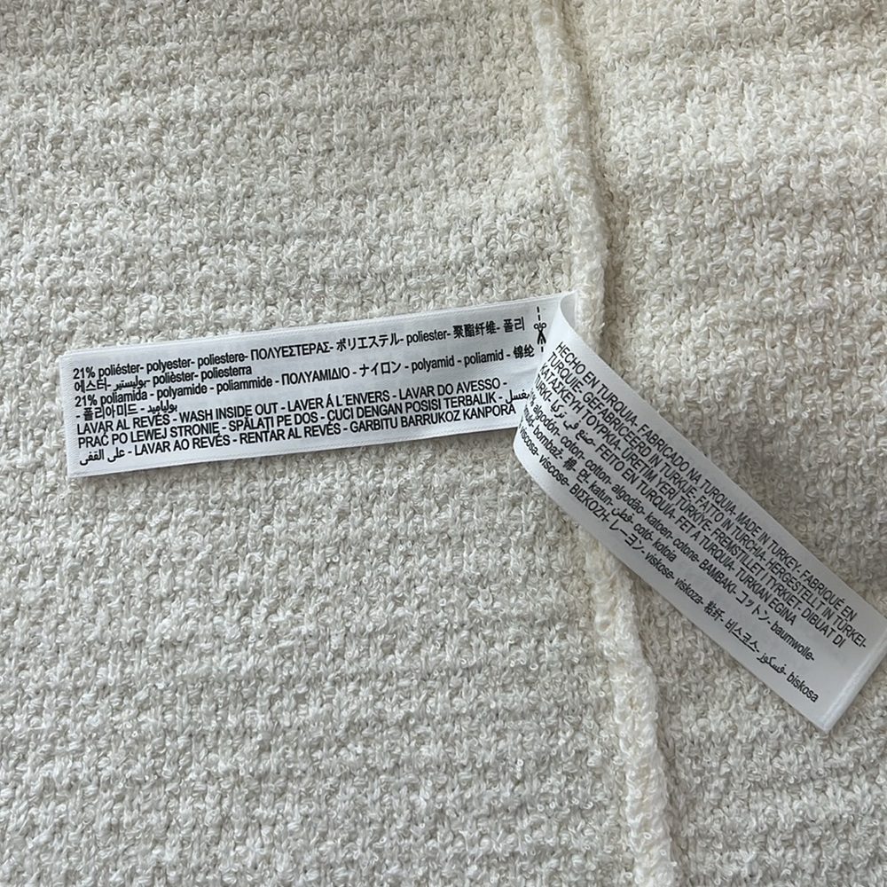 Massimo Dutti Weave Textured Wrap Cardigan With Gold Buttons Ivory Cream Sz S/M - Picture 4 of 15